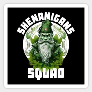 Shenanigans Squad Gnome Leprechaun Shamrock Matching St Patricks Day Magnet